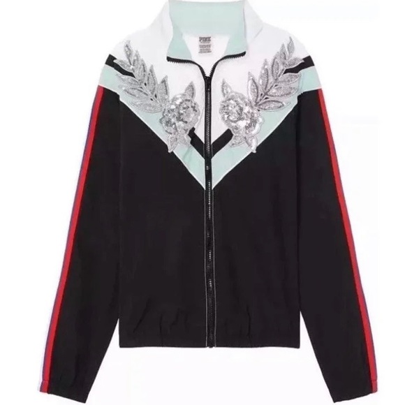NWT Victoria’s Secret PINK Rare Windbreaker Anorak Jacket Bling Sequins XS/S - Picture 11 of 11